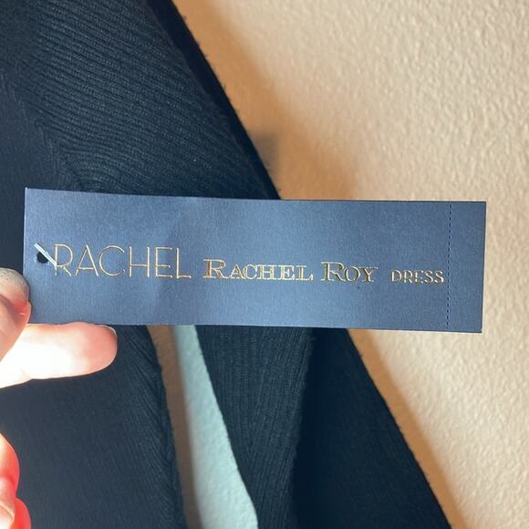 Rachel Rachel Roy Womens Knit Open Back Bodycon black Dress Women's M work - Picture 3 of 6